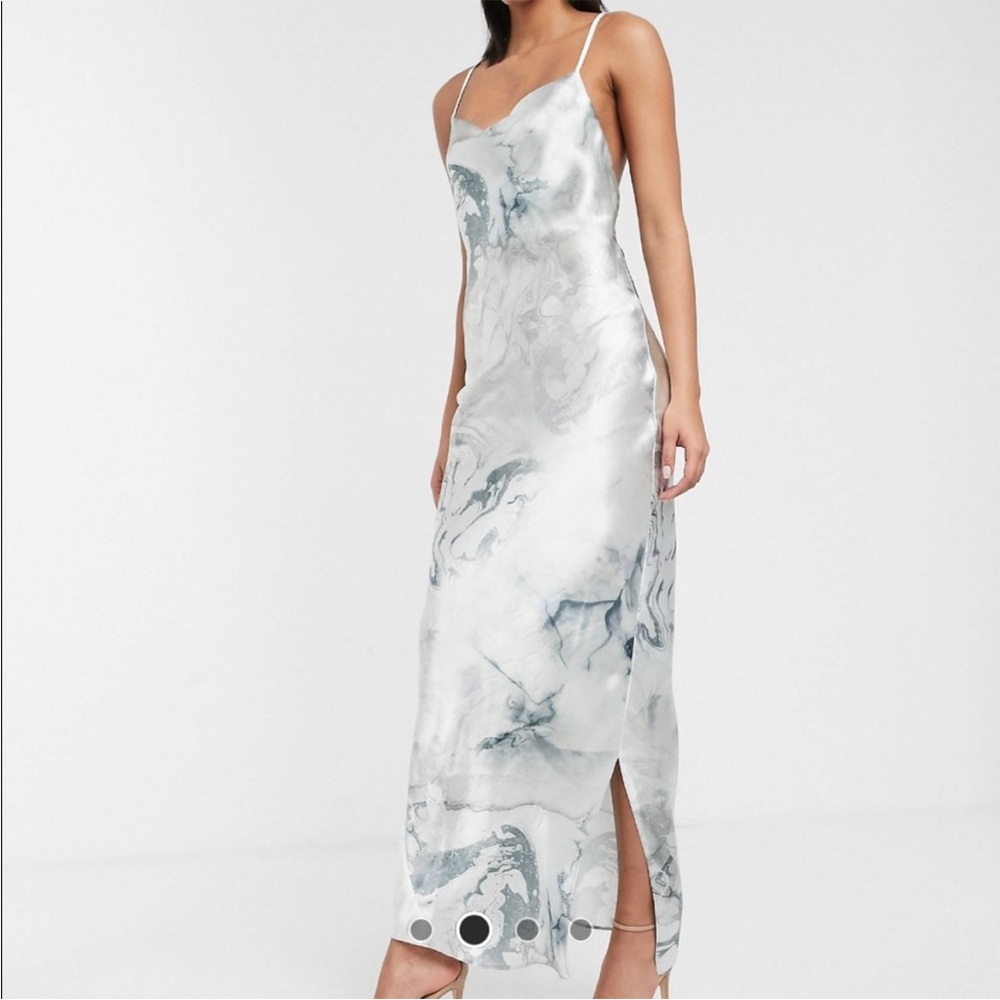ASOS marble print slip dress